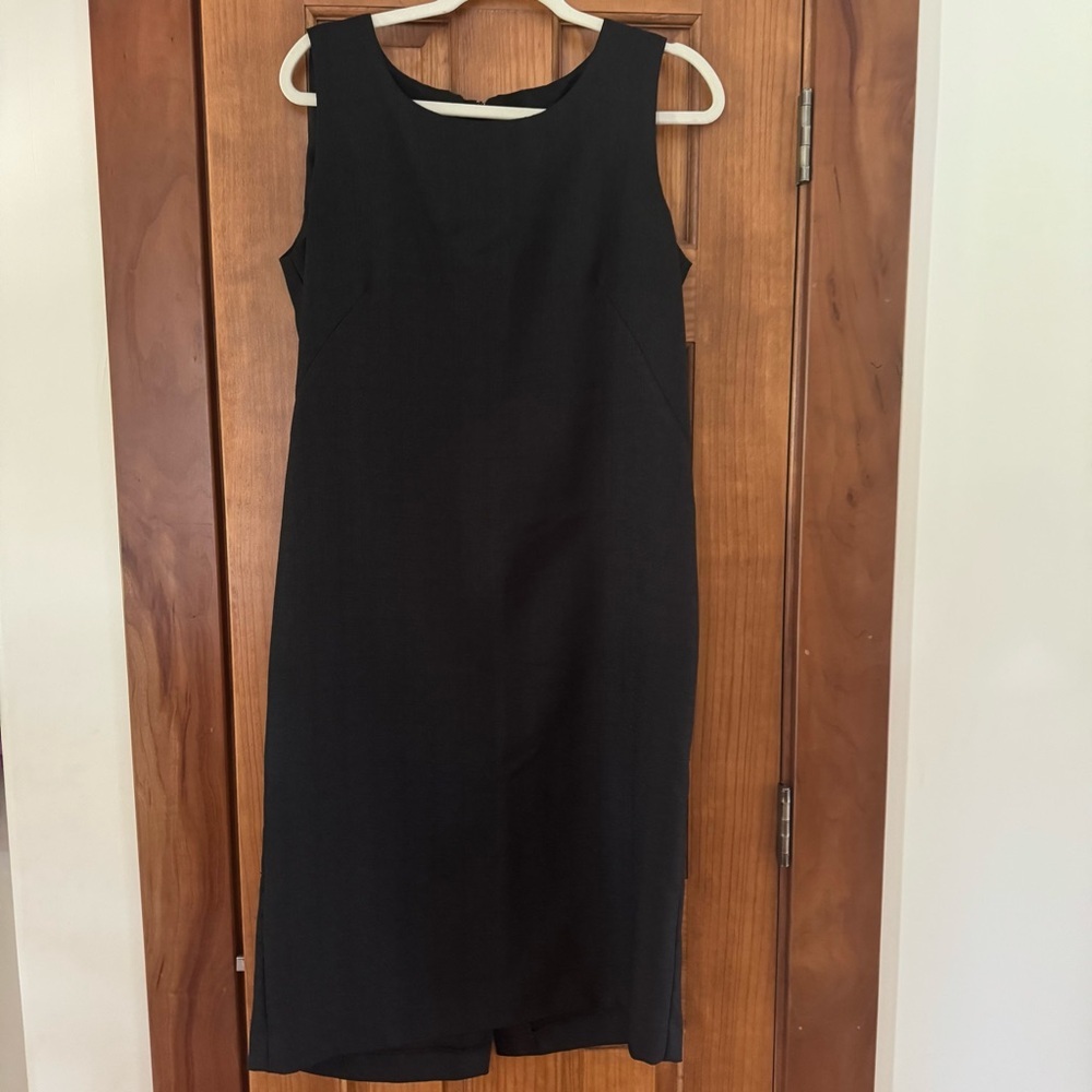 Leslie Fay Midi Straight Dress Women’s 12 Black Career Office Wedding